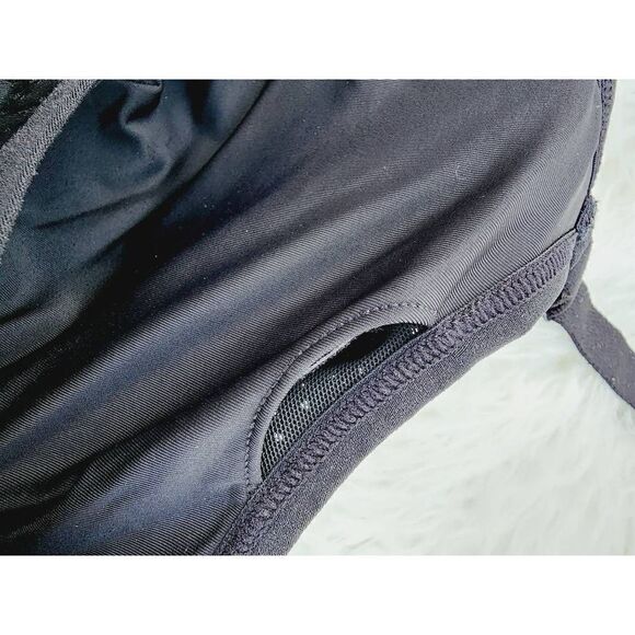 Livi Womens Sports Bra Black Mesh Racerback Spaghetti Cross Strap Nylon Size 14 - Picture 4 of 6